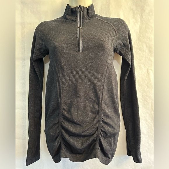 Athleta Fastest track half zip black long sleeve top Sz-XS. R2 - Picture 3 of 8